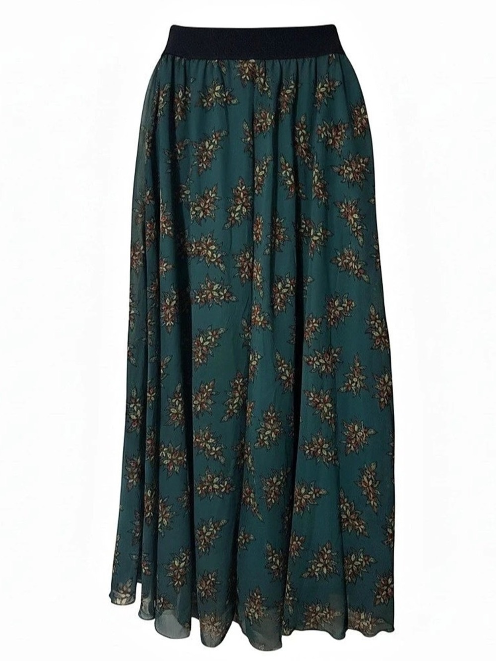 New LuLaRoe Lucy Floral Skirt in Green & Black Size Small
